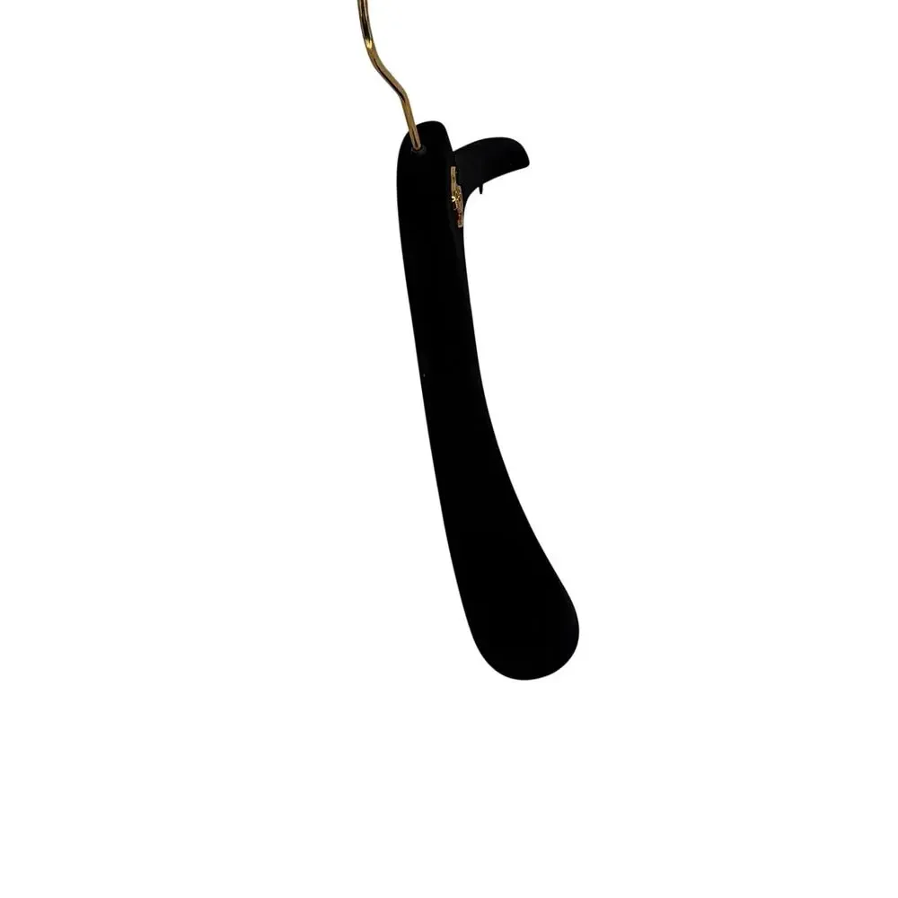 Chanel Authentic Black Velvet Gold CC Emblem Coat Hanger 16
